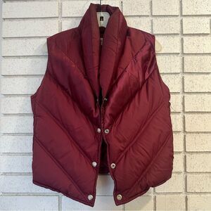 Obermeyer Vintage Red Maroon Puffer Goose Down Vest Size Large